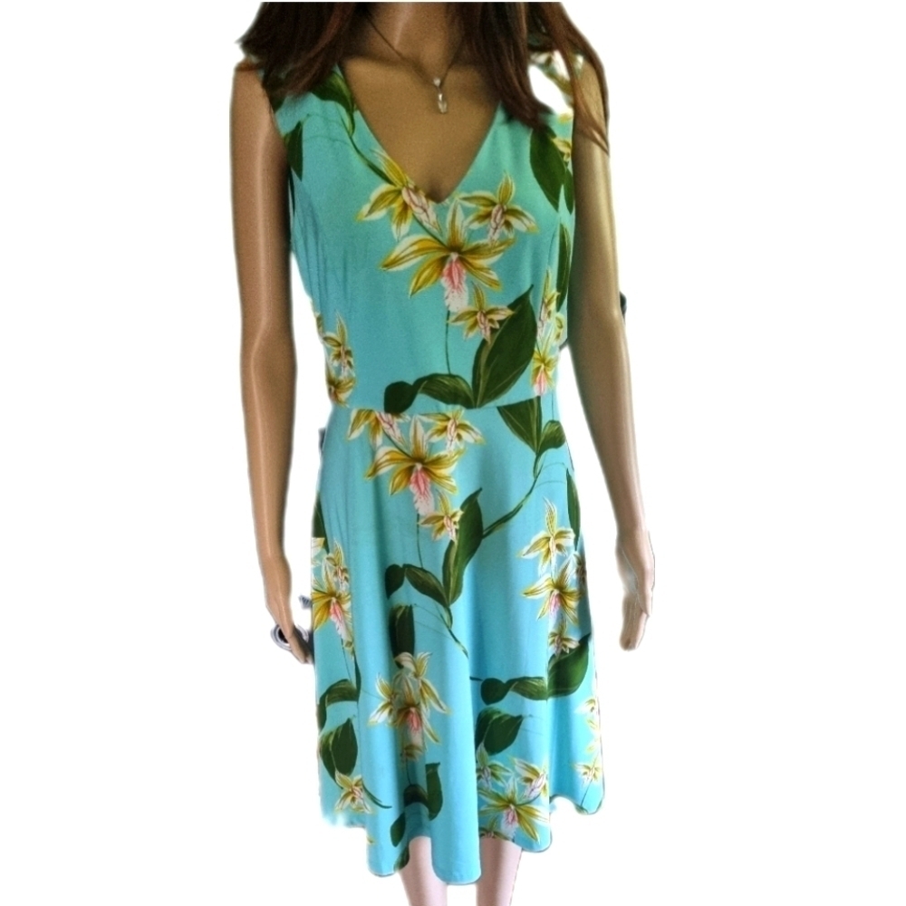 Tommy Hilfiger Floral Tropical sleeveless midi dress Whimisore Romantic Sz 8 - Picture 1 of 8